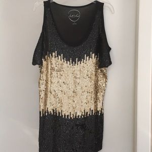 INC Cold Shoulder Sequins Top